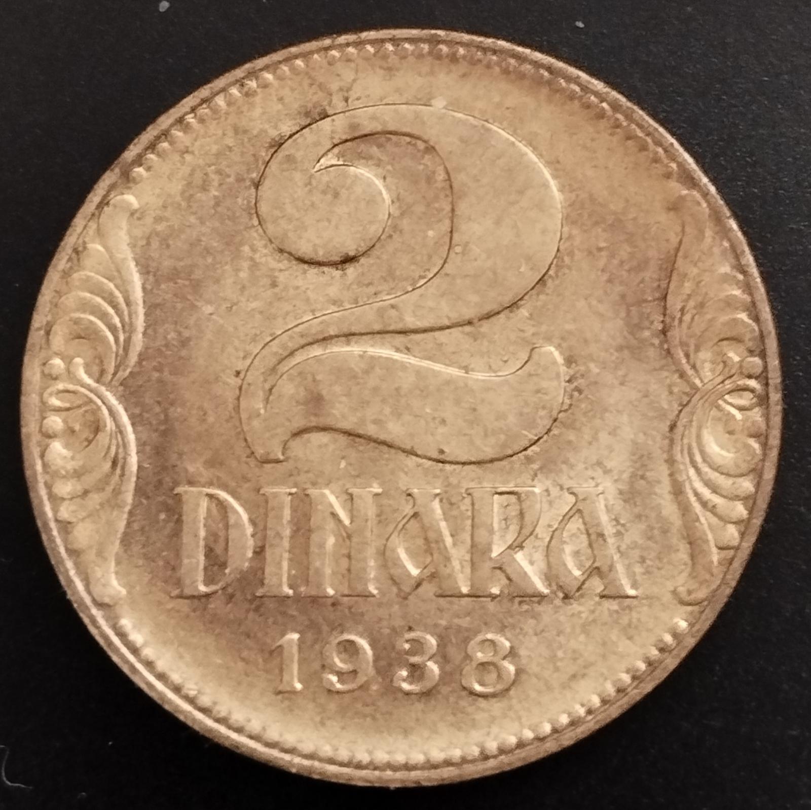 Juhoslávia 2 dinara 1938 KM# 20 - Numizmatika