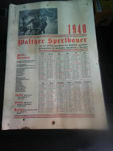 Německý nástěnný kalendář z roku 1940 