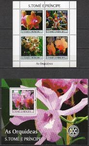 Sao Tomé-Orchideje 2004** Mi.Klb.2579-2582+Bl.504 / 24 €