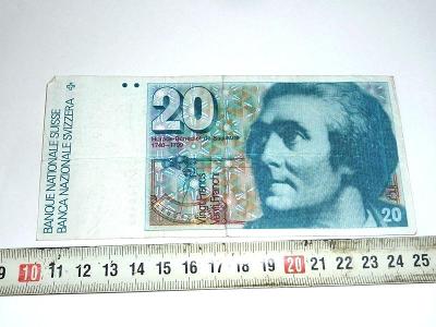20 swiss frank  franků  .. Bankovka  .. serie 89 R 11 .. BANK SUICE 