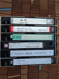 VHS kazety (nahrané), rôzne značky, cena za 1 ks