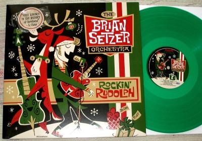 Brian Setzer Orchestra Rockin Rudolph - Limited Edition Green - LP