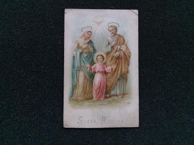 Svatý obrázek Velké Meziříčí novokněz Štasta 1898 svatá rodina 