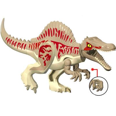 Dinosaurus Spinosaurus hnědý s LEGO kompatibilní - Jurský park (28 cm)