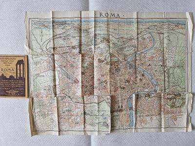 Stará mapa plán Řím Itálie cca 1920
