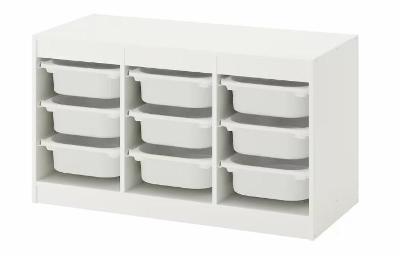 IKEA TROFAST Úlož. sestava s krabicemi, bílá/bílá, 99x44x56 cm
