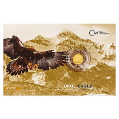 Zlatá 1/25 Oz investiční mince Orel 2022 standard - ČÍSLOVANÝ !!!