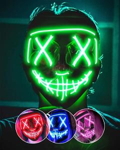 Halloween maska, LED Purge zelená