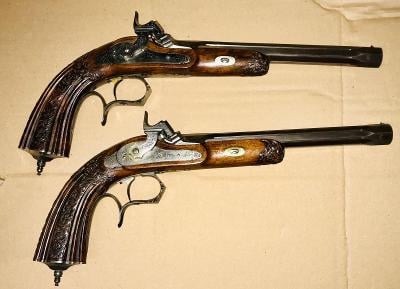 Pistole perkusni puškar Nowotny a Leitmeritz (Litoměřice )1820-1840