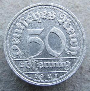 Německo  50 Pf 1921   