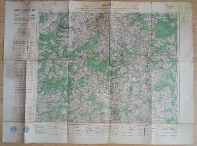 Turistická mapa Benešov r.1945