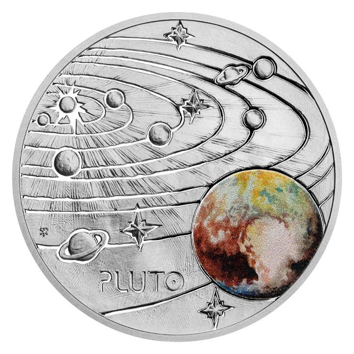 Stříbrná mince Mléčná dráha - Pluto proof - Numismatika