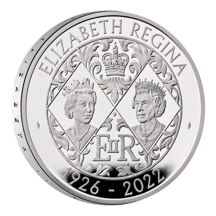 Royal Mint Jej Veličenstvo kráľovná Alžbeta II. 5£ striebro 2022 Proof - Numizmatika