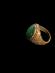 Starý strieborný prsteň so zeleným kameňom - Starožitné šperky