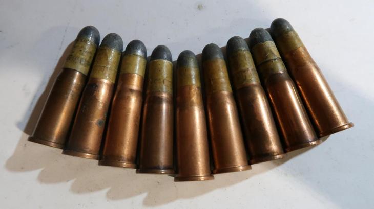 Zberateľské histor. náboje 10,4x38 RF VETTERLI,M1869, 9 kusov - Vojenské sběratelské předměty