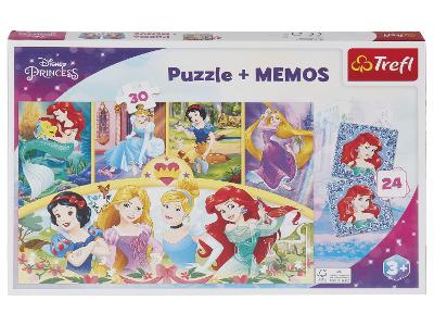 ✨Krásná sada puzzle + pexeso , oblíbené princezny