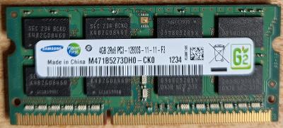 4GB RAM DDR3 pro NTB, zn. SAMSUNG, PC3-12800S, otestované