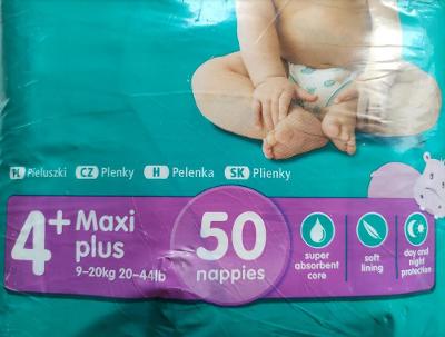 Dětské pleny tesco Baby essentials 4+ maxi Plus 9-20kg - 20ks