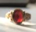 Starožitný zlatý prsteň s granátom - Starožitné šperky