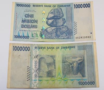 1000000 DOLLAR ZIMBABWE 2008 P77 z obehu stav 1-3