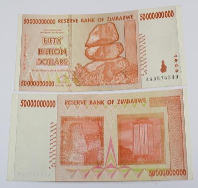 50 000 000 000 DOLLAR ZIMBABWE 2008 P87 z obehu stav 1-3