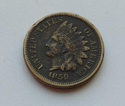 USA - 1 Cent (indián) 1859. - (č.468)