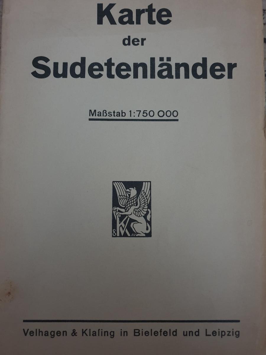 1938karte Der Sudetenländermapa Sudetyzabrané Pohraničí Aukro