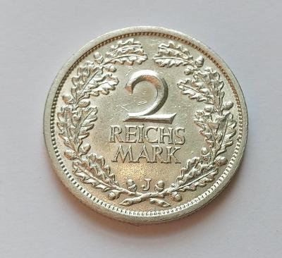 Německo - 2 Reichsmark 1927 J. Ag. Vzácná - (č.356)
