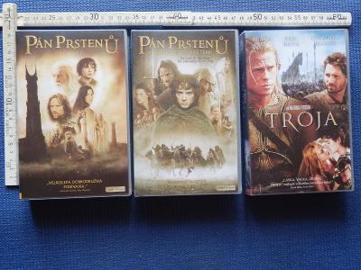 3 x kazeta VHS s filmy / 2 x Pan Prstenů + Troja