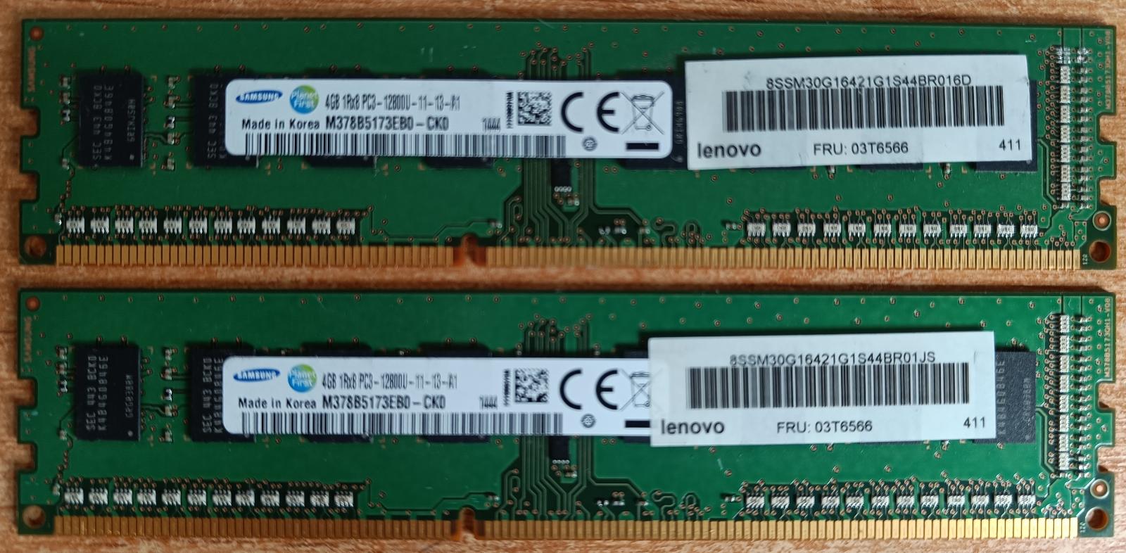 8GB (2x4GB) RAM DDR3 pre PC zn. Samsung, PC3-12800U, otestované - Počítače a hry