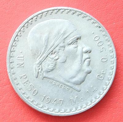 Mexiko 1 peso 1947 KM456 Ag stav