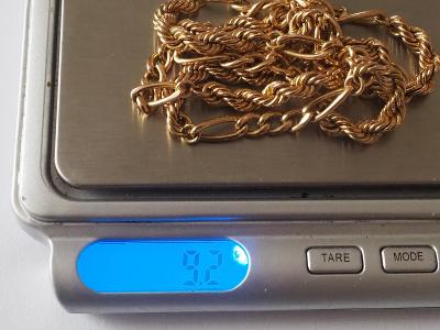 Zlatý řetízek - délka 53 cm, 9,2,g, zlato 585/1000 (14 kt)