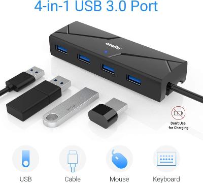 Atolla USB 3.0 Hub, 4portový USB rozbočovač / od koruny