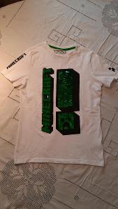 Nové tričko Minecraft 146 cm (10-11 let) bavlna bílé flitry