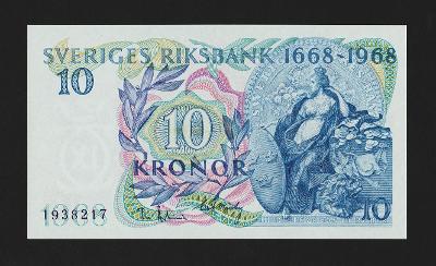 ŠVÉDSKO - SWEDEN - 10 korun,1968 -  stav UNC