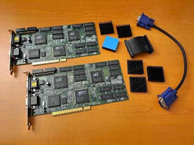 2x 3Dfx Voodoo II (PCI/12MB), SLI, VGA, 6x chladič