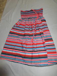 PEPCO šaty pěkné barevné pruhy na ramínka M/L  se sámky
