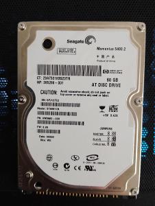 Notebook HDD Seagate ST96812A -60GB IDE PATA 2,5"...funkční otestován