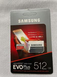 paměťová karta Samsung microSDXC EVO 512 GB Plus + adaptér na SD