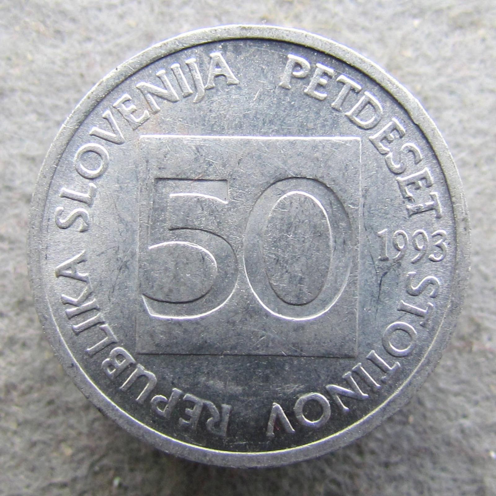 Slovinsko 50 stotinů 1993   - Numismatika