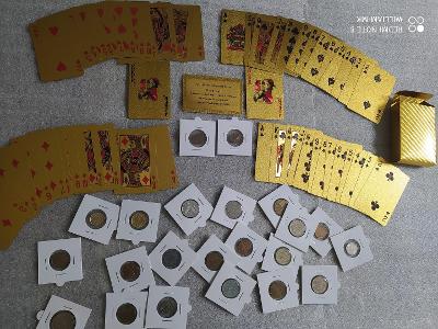 Sbírka Stříbro od roku 1587 !!!  mince a hrací karty pozlacené  /42