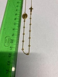 Zlatý řetízek 585/14 kar., váha 3,34 g, puncováno, délka 45 cm, křížek