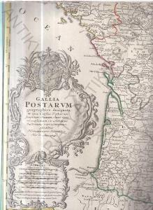 Carte generale des Postes de France, Rare Old Map