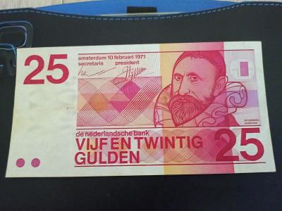 25 gulden Holandsko 1971.