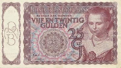 💥 Válečné Holandsko 25 gulden 1944 💥