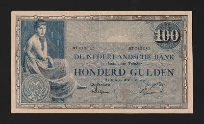 HOLANDSKO - NETHERLANDS - 100 gulden, 1929  - stav 1
