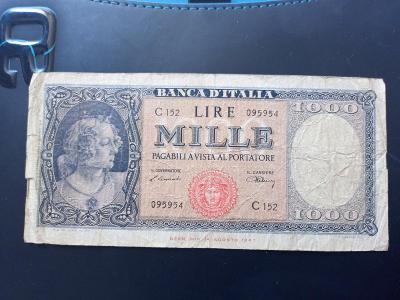 1000 lire Itálie 1948.