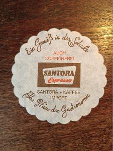 RETRO rozetka, podtácek, reklama - Santora Espresso, Německo