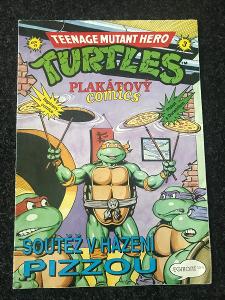 Turtles Plakatovy komiks - Soutez v hazeni pizzou