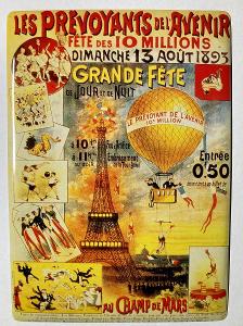 Plechová retro ceduľa reklama Grande Fete, Francúzsko, 15x21cm